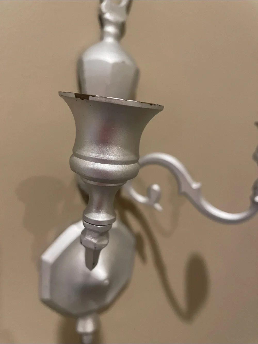 Silver wall candle holder - metal